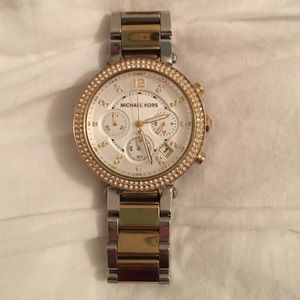 Michael Kors silver & gold two-toned women's watch