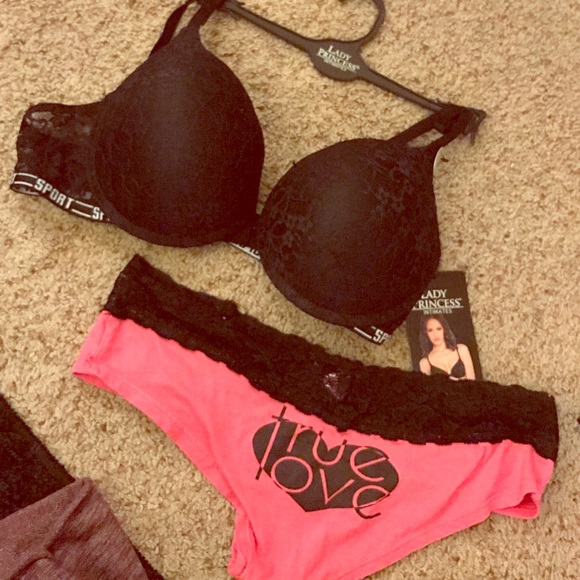 Bra and pantie set bra 38c push up panties large