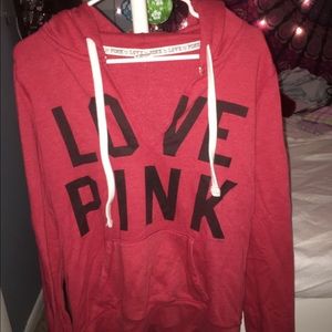PINK v neck hoodie