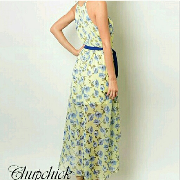 SALE!  High-low yellow floral dress . - Picture 2 of 3