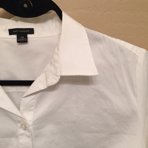White Ann Taylor Button-Down Blouse - image 2