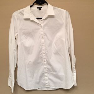 White Ann Taylor Button-Down Blouse