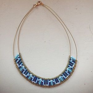Blue and Gold Collar Necklace