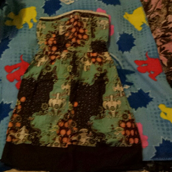 Super cute brown and blue floral print dress