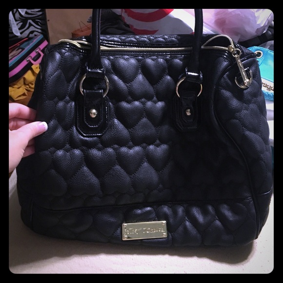 Betsey Johnson black large duffle handbag