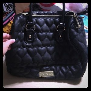 Betsey Johnson black large duffle handbag