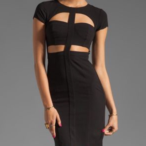 BCBG black cutout dress size 2