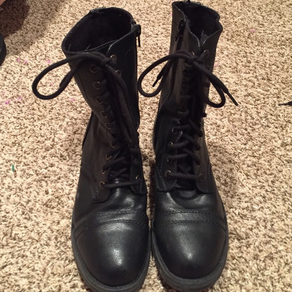 Black combat boots