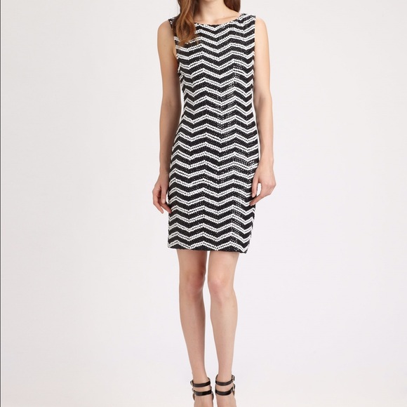 Alice and Olivia sequin black and white dress