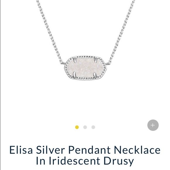 Elisa Silver Pendant Necklace in Iridescent Drusy