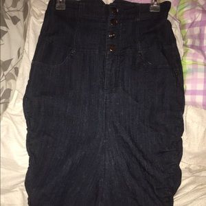 Denim high waisted skirt