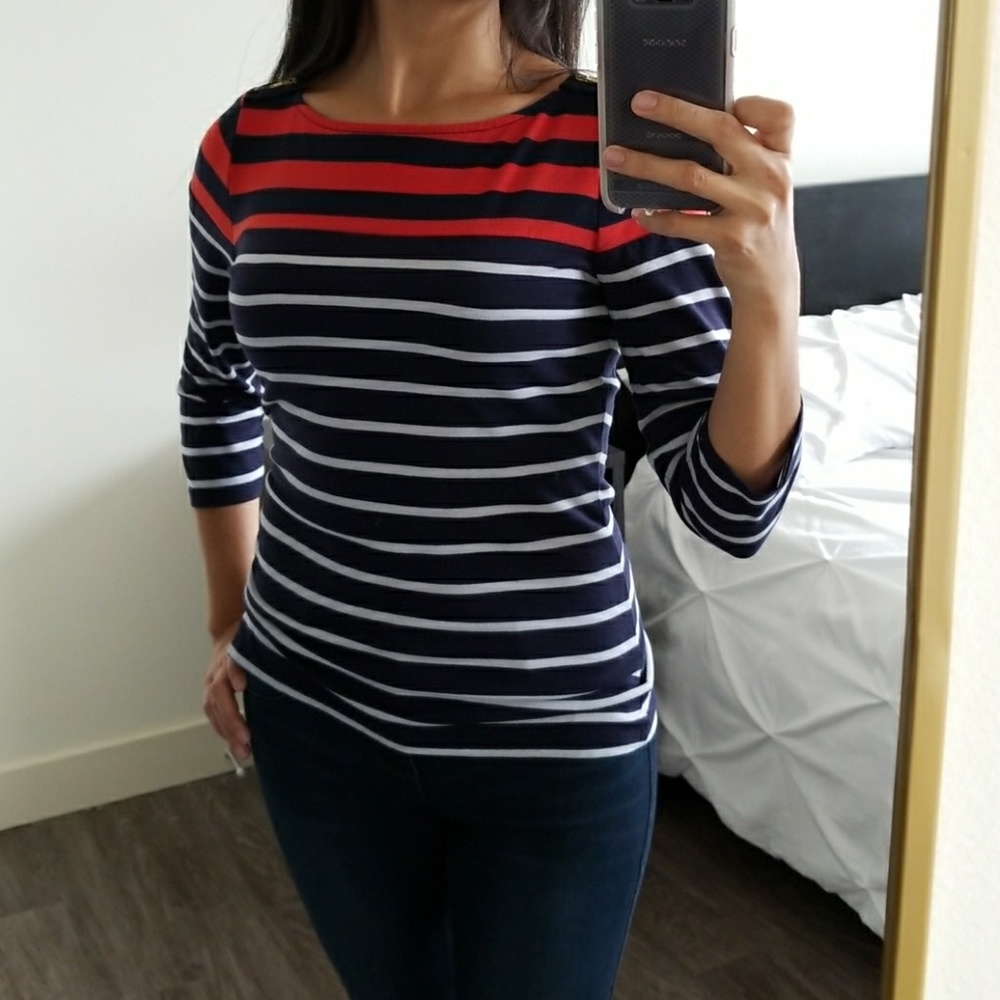 3/4 Sleeved Boat Neck Top from The Limited