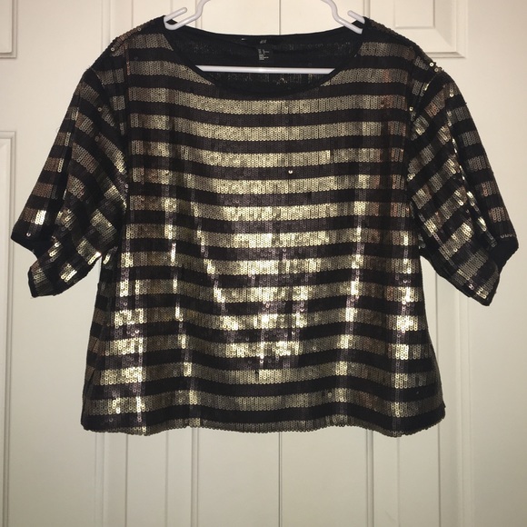 Will ship ASAP! H&M Gold and black sequin top