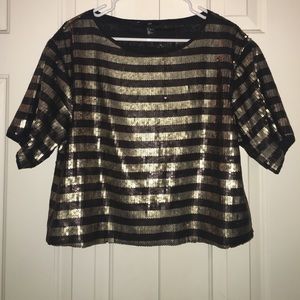 Will ship ASAP! H&M Gold and black sequin top