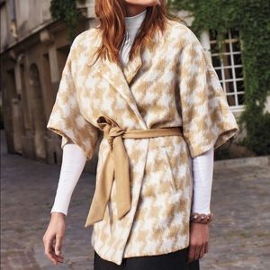 Anthropologie Houndstooth Coat / Wrap