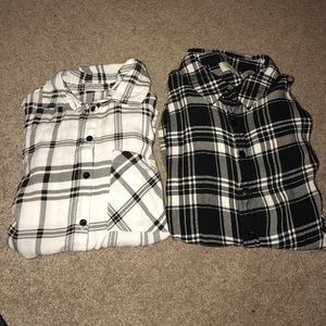 Black & and white flannels