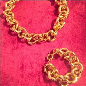 J. Crew authentic gold link bracelet and necklace