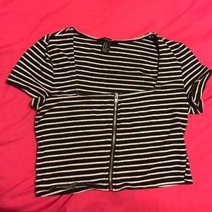 black striped crop top from forever 21