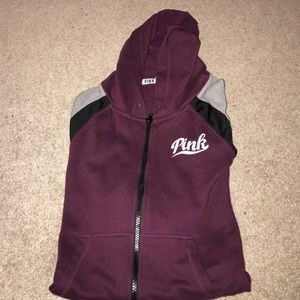 Burgundy Victoria secret pink zip up