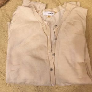 Beige cardigan with rhinestone buttons