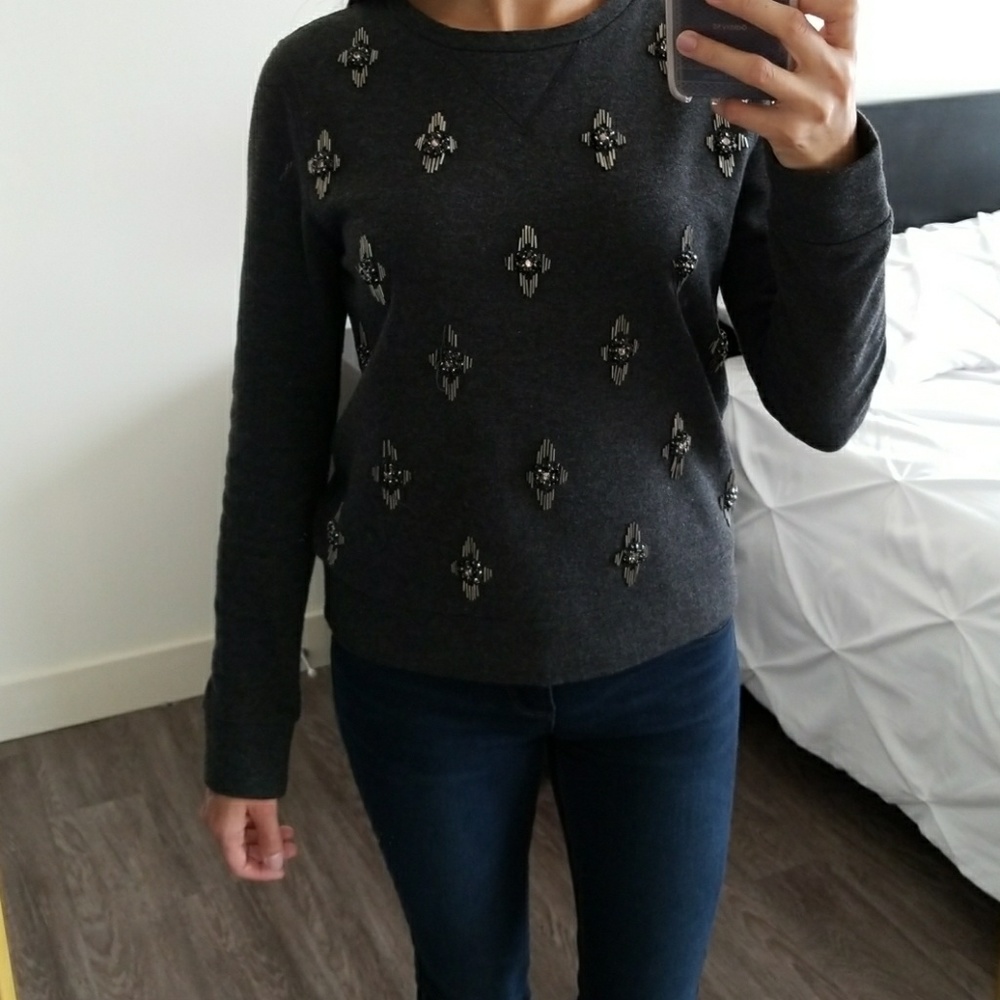 Willow & Clay Fitted Beaded Sweatshirt