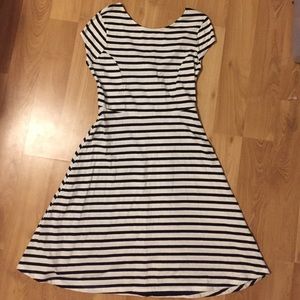 Striped scoop neck dress