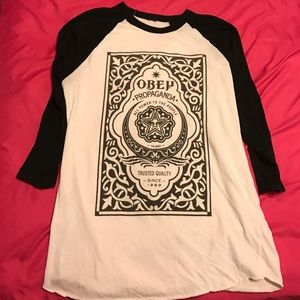 black graphic obey shirt