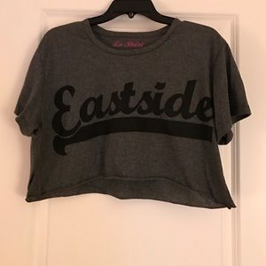 Grey & black Eastside crop top