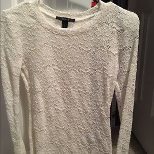 *FINAL SALE* Long Sleeve White Lace Shirt