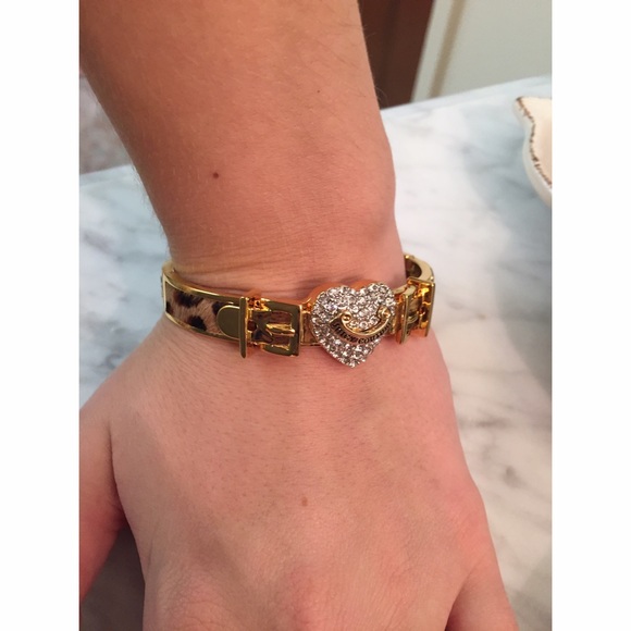 Gold/Leopard Print Juicy Couture Heart Bracelet