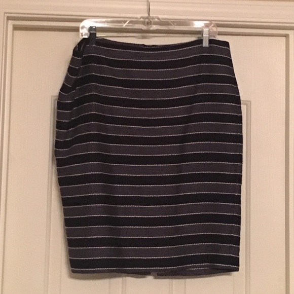 Loft Blue Stripe Pencil Skirt