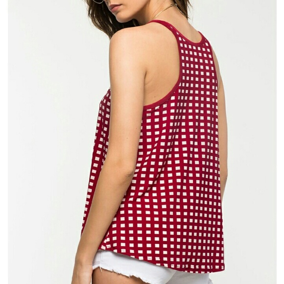 💋🆕 Windowpane Zip Front Cami💋 - Picture 3 of 4