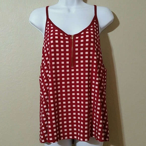 💋🆕 Windowpane Zip Front Cami💋 - Picture 4 of 4
