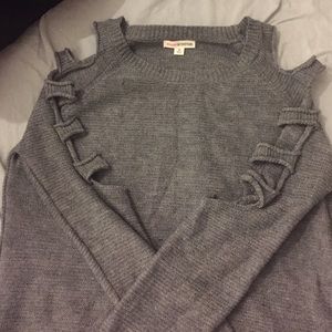 Gray Cutout Sweater