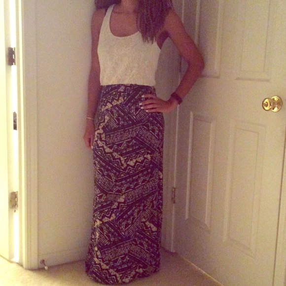 Maxi Dress- Blue and White