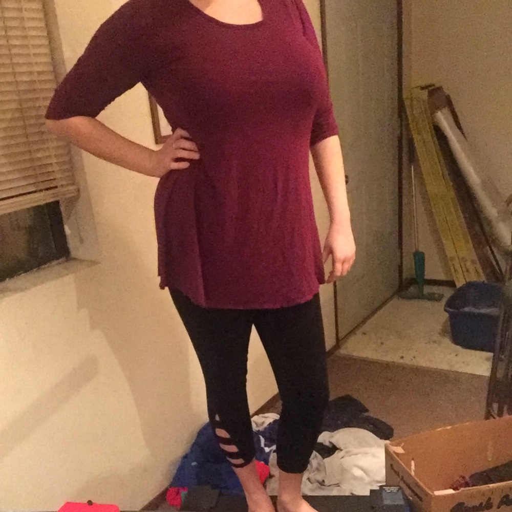 Maroon ❤️ 3/4 sleeve blouse