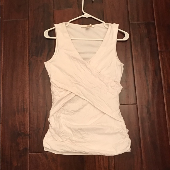 White sleeveless top