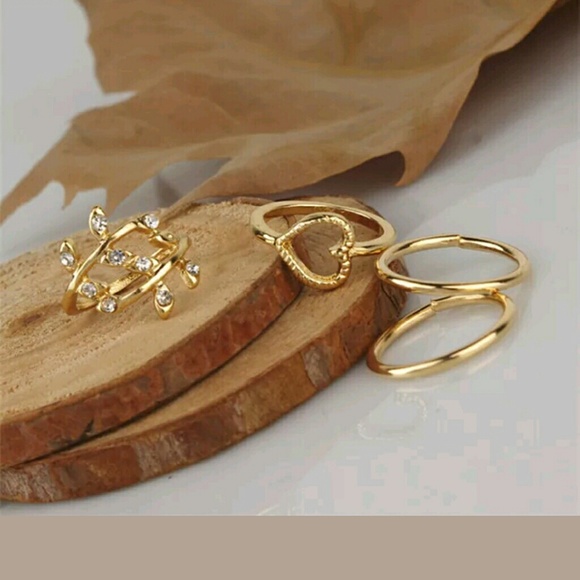 🍀SET OF NUCKLE RING 4 RINGS CUTE AND FASHION MID - Picture 1 of 2
