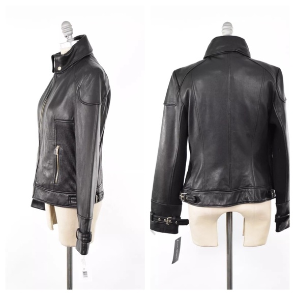 NWT Via Spiga genuine leather moto jacket - Picture 3 of 4