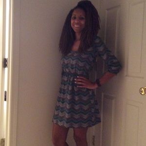 BeBop Multicolor dress w/ 3 quarter length sleeves