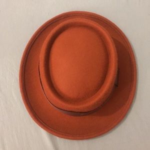 Rosin Headwear "Pork Pie" Orange Wool Hat
