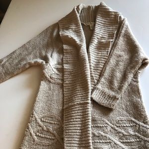 Long tan sweater