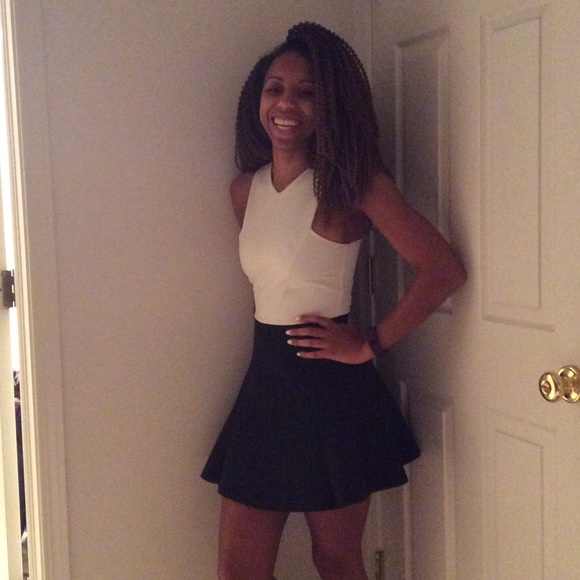 Topshop black and white dress