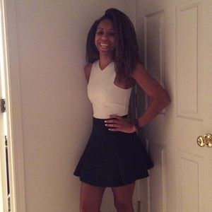 Topshop black and white dress