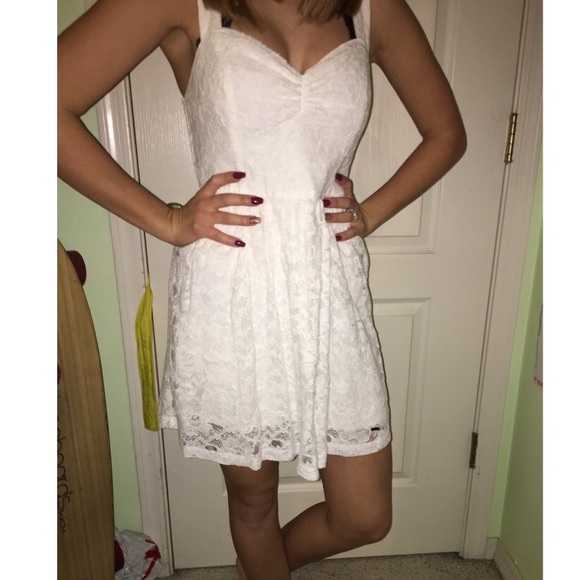 White Lace Hollister Dress!!