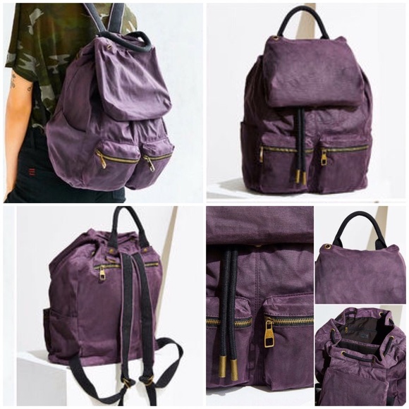 purple canvas backpack
