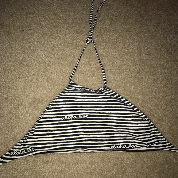 Billa bong aloha love halter black and white kini