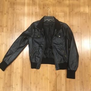 Ambiance Apparel Leather Bomber Jacket