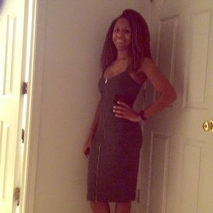 Express Gray with Black Mesh Dress