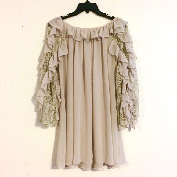 Ciel Tops - Ciel Boho Taupe Blouse